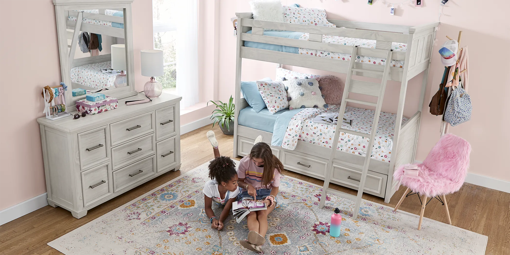 Kids Canyon Lake Ash Gray Twin/Twin Bunk Bed - Image 6