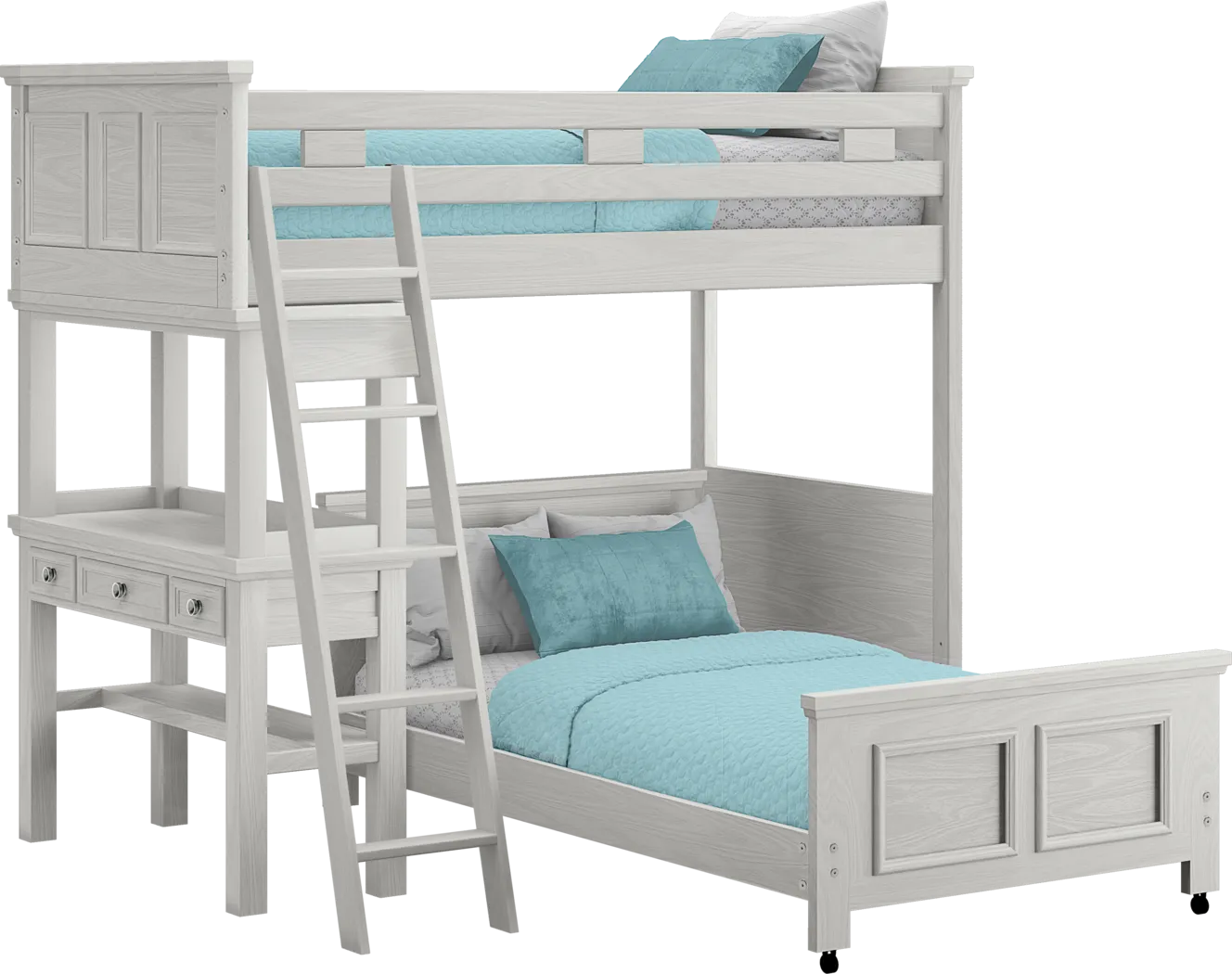 Kids Canyon Lake Ash Gray Twin/Twin Loft with Desk - Thumbnail - Image 1