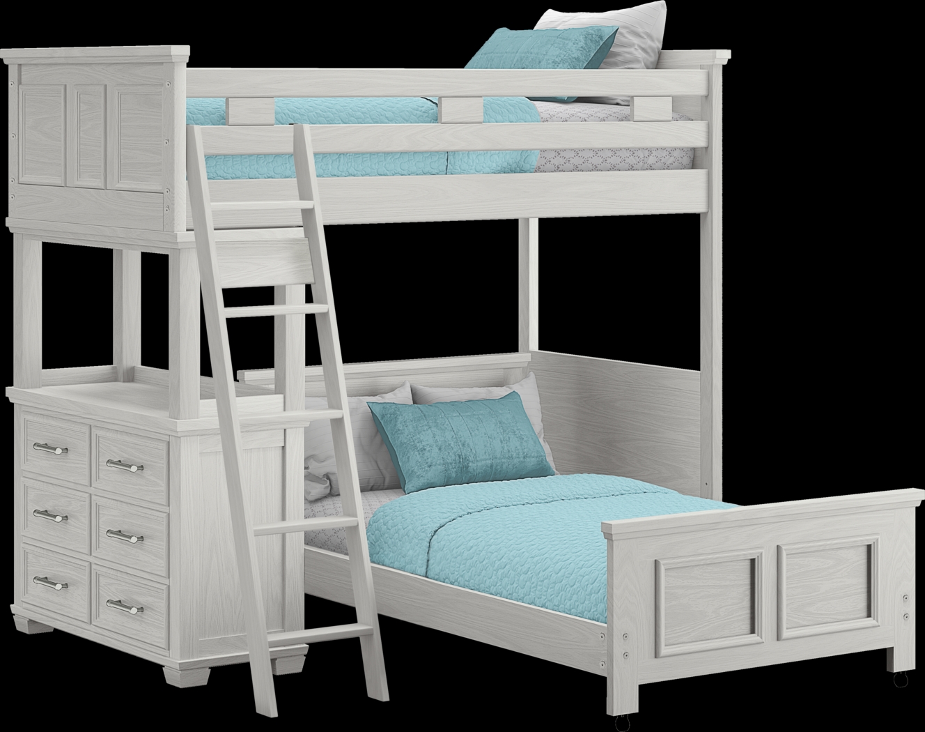 Kids Canyon Lake Ash Gray Twin/Twin Loft with Dresser - Thumbnail - Image 1