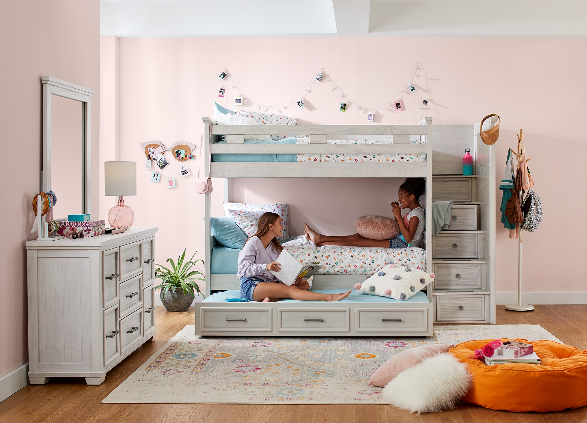 Kids Canyon Lake Ash Gray Twin/Twin Step Bunk - Thumbnail - Image 4