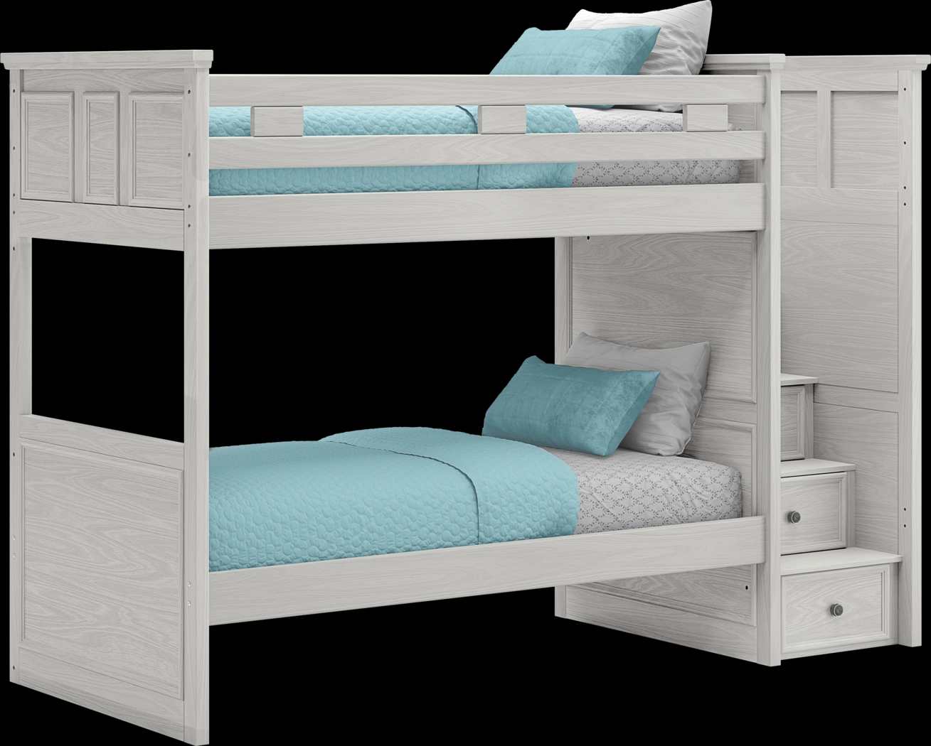 Kids Canyon Lake Ash Gray Twin/Twin Step Bunk - Thumbnail - Image 1