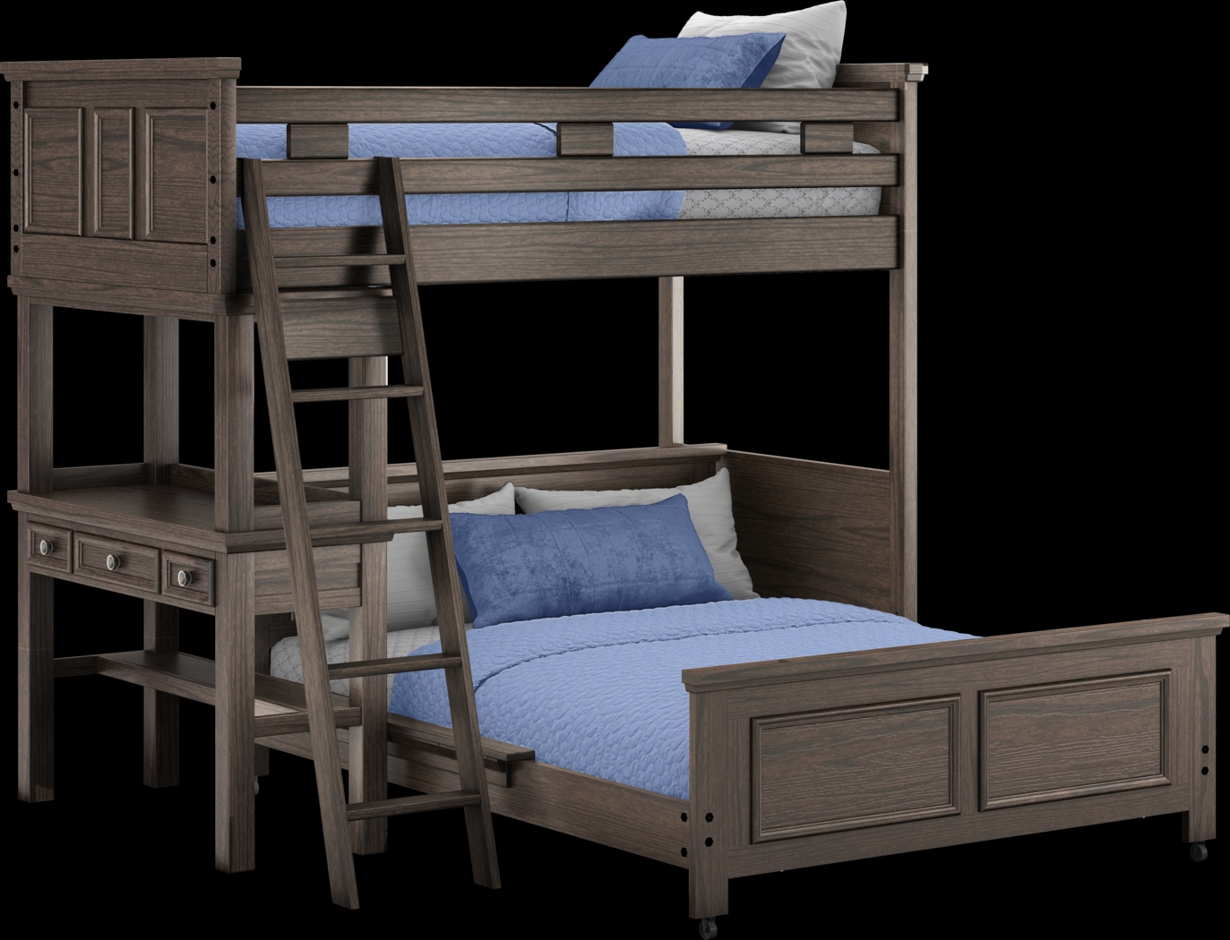 Kids Canyon Lake Java Twin/Full Loft with Desk - Thumbnail - Image 1