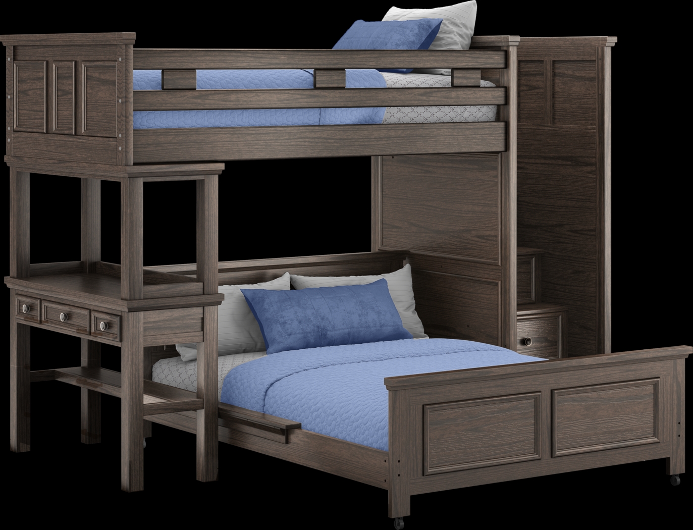 Kids Canyon Lake Java Twin/Full Step Loft with Desk - Thumbnail - Image 1