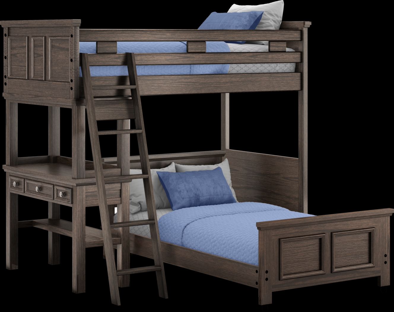 Kids Canyon Lake Java Twin/Twin Loft with Desk - Thumbnail - Image 1