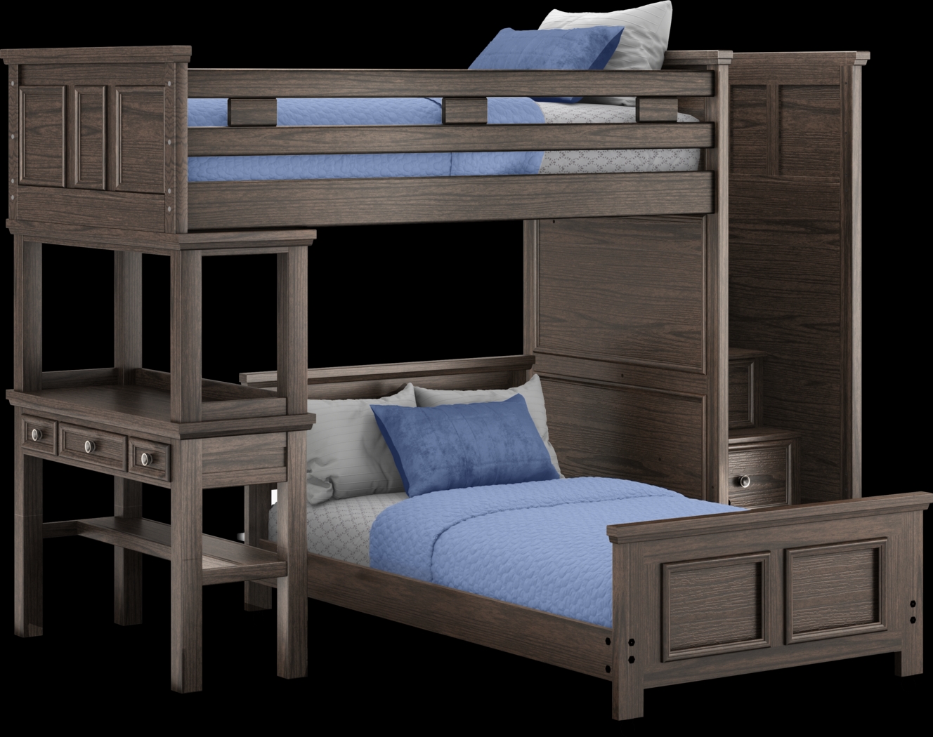 Kids Canyon Lake Java Twin/Twin Step Loft with Desk - Thumbnail - Image 1