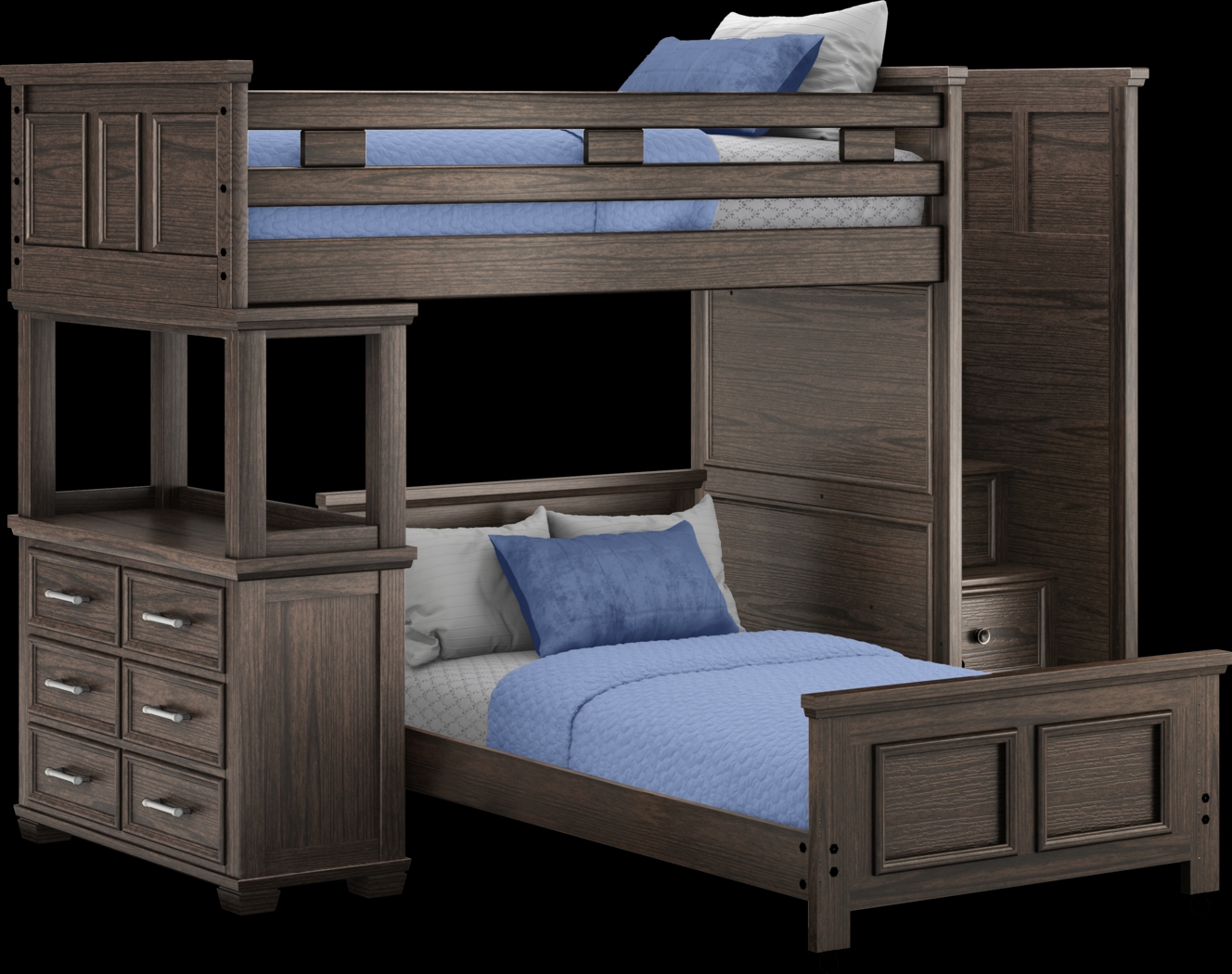 Kids Canyon Lake Java Twin/Twin Step Loft with Dresser - Thumbnail - Image 1