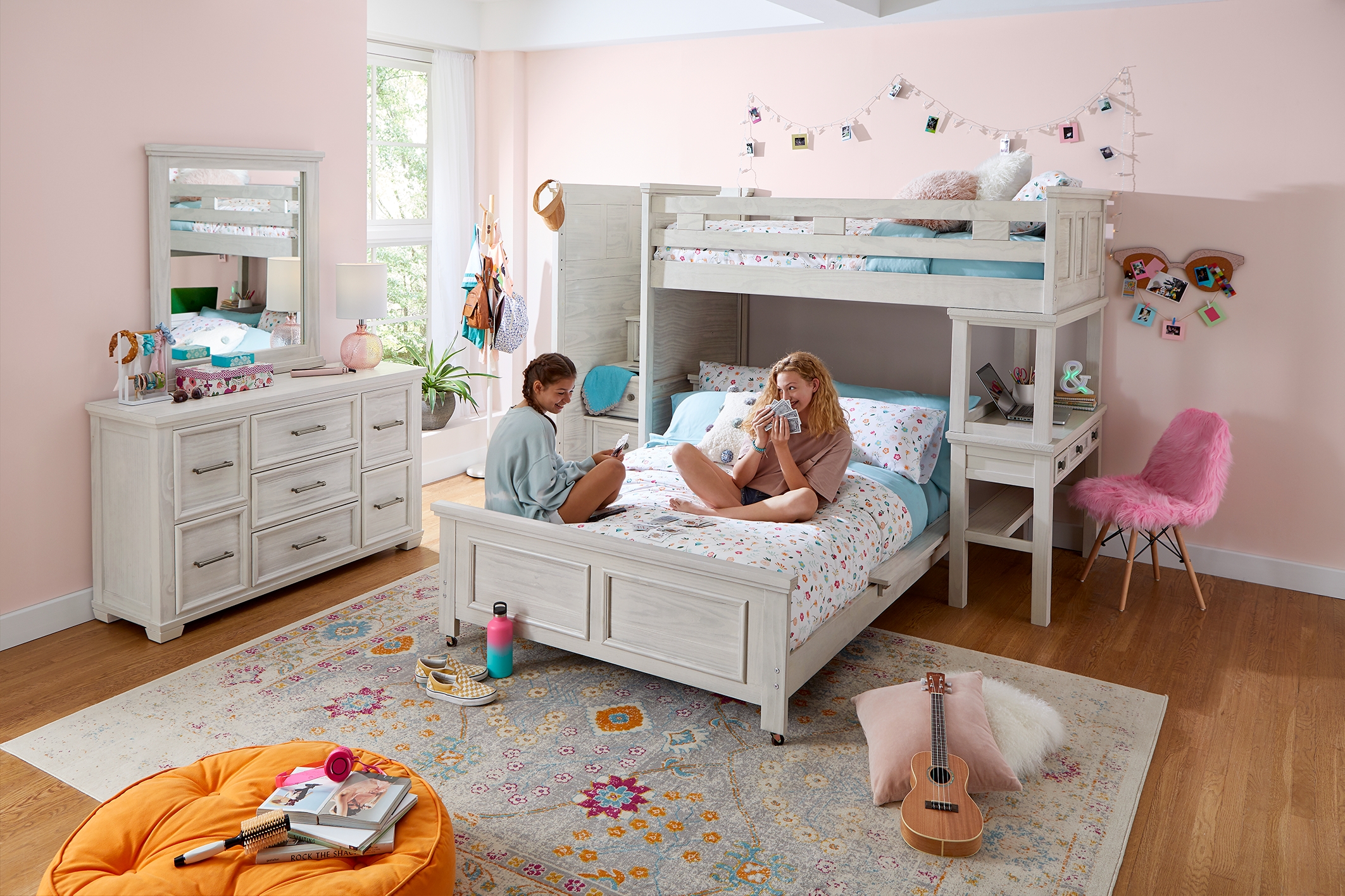 Kids Canyon Lake Ash Gray Twin/Full Step Loft with Desk - Thumbnail - Image 3