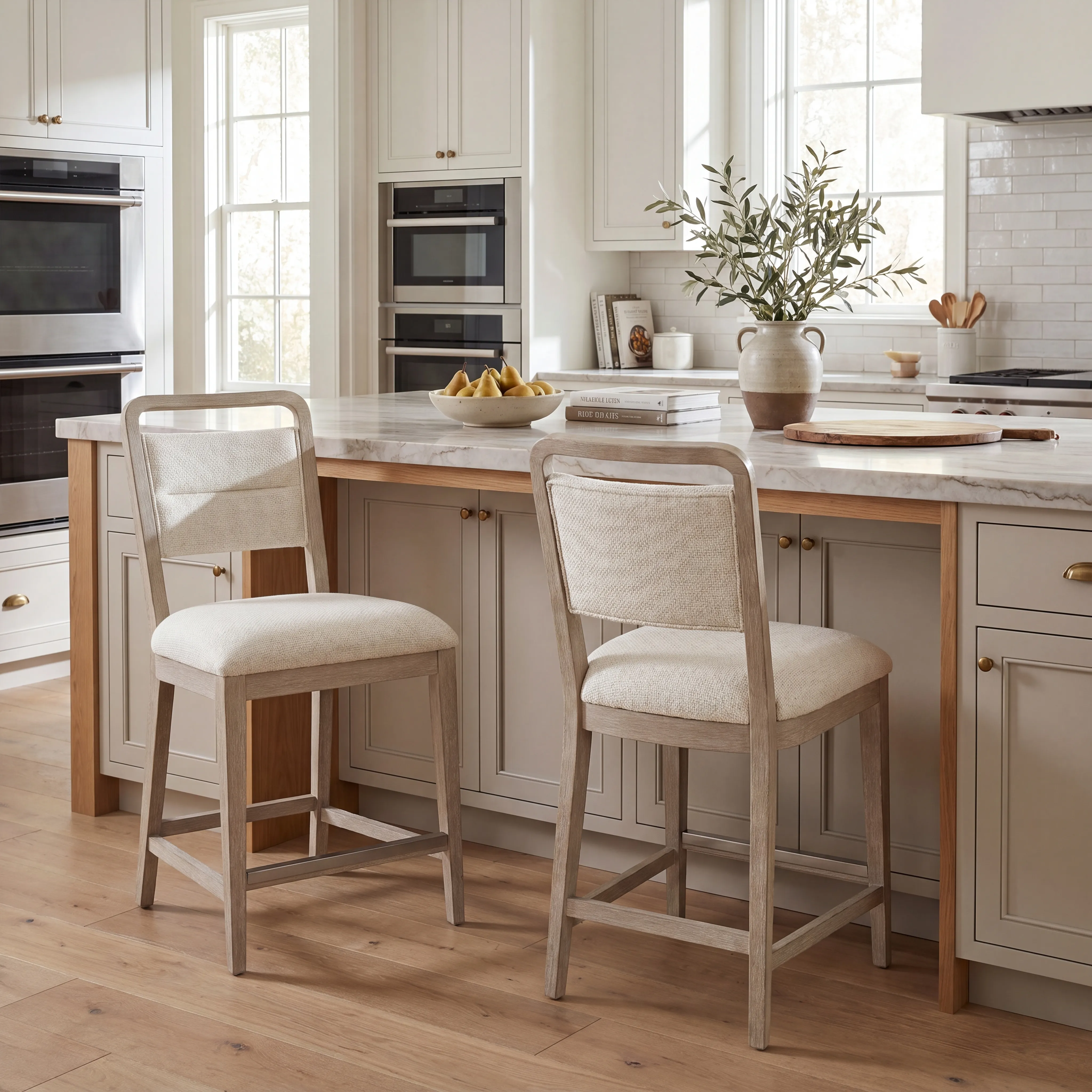 Canyon Light Gray 5 Pc Counter Height Dining Room with Upholstered Chairs - Thumbnail - Image 8