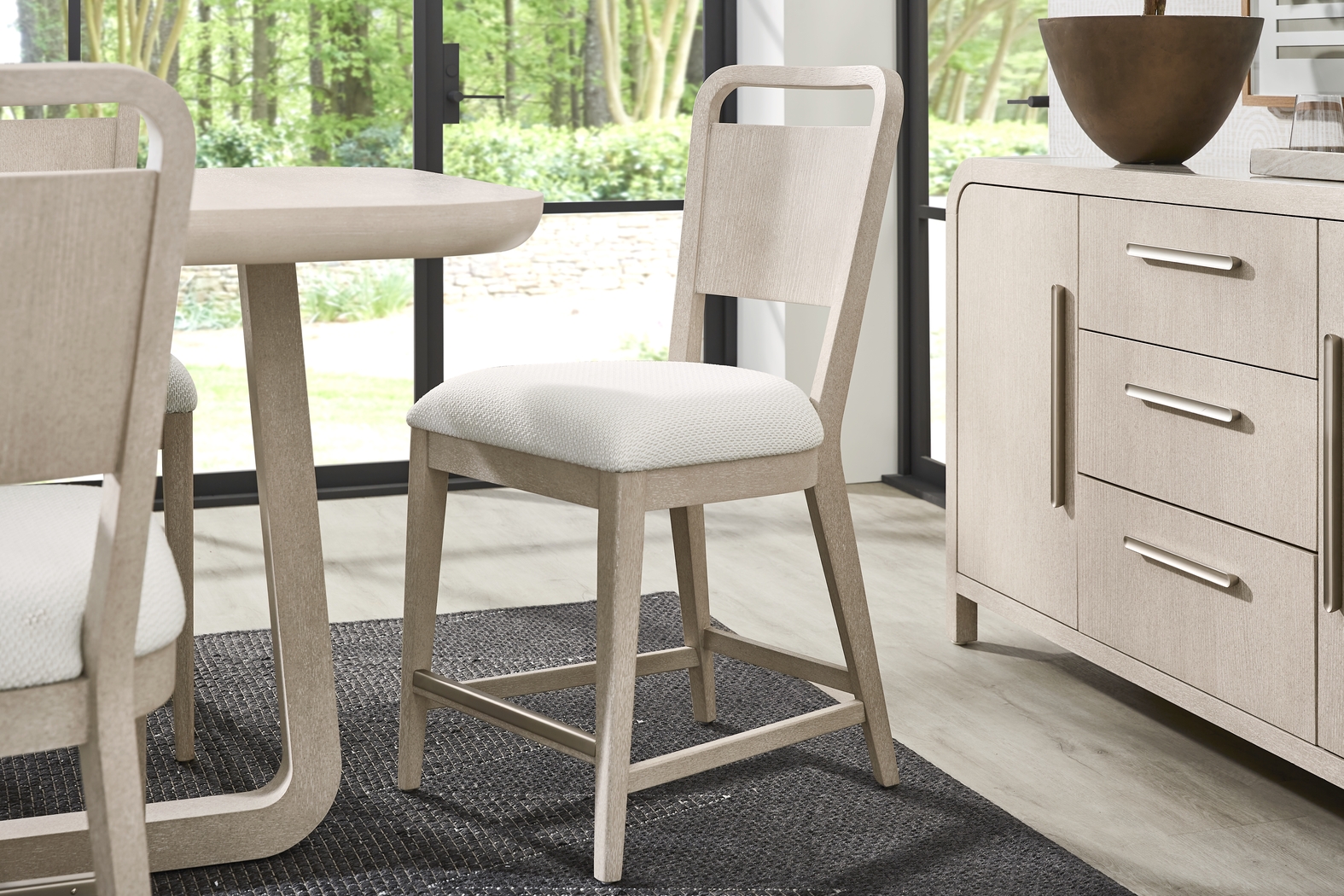 Canyon Light Gray 5 Pc Counter Height Dining Room with Panel Back Chairs - Thumbnail - Image 6