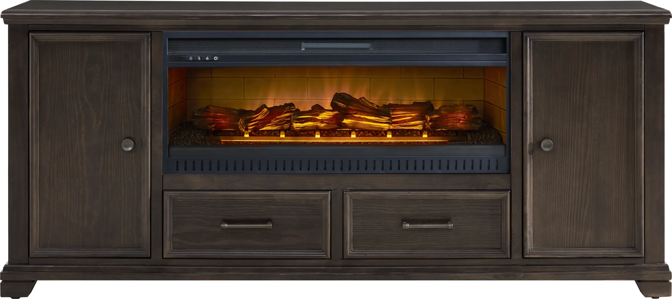 Canyon River Java 81 in. Console with Electric Log Fireplace - Thumbnail - Image 1