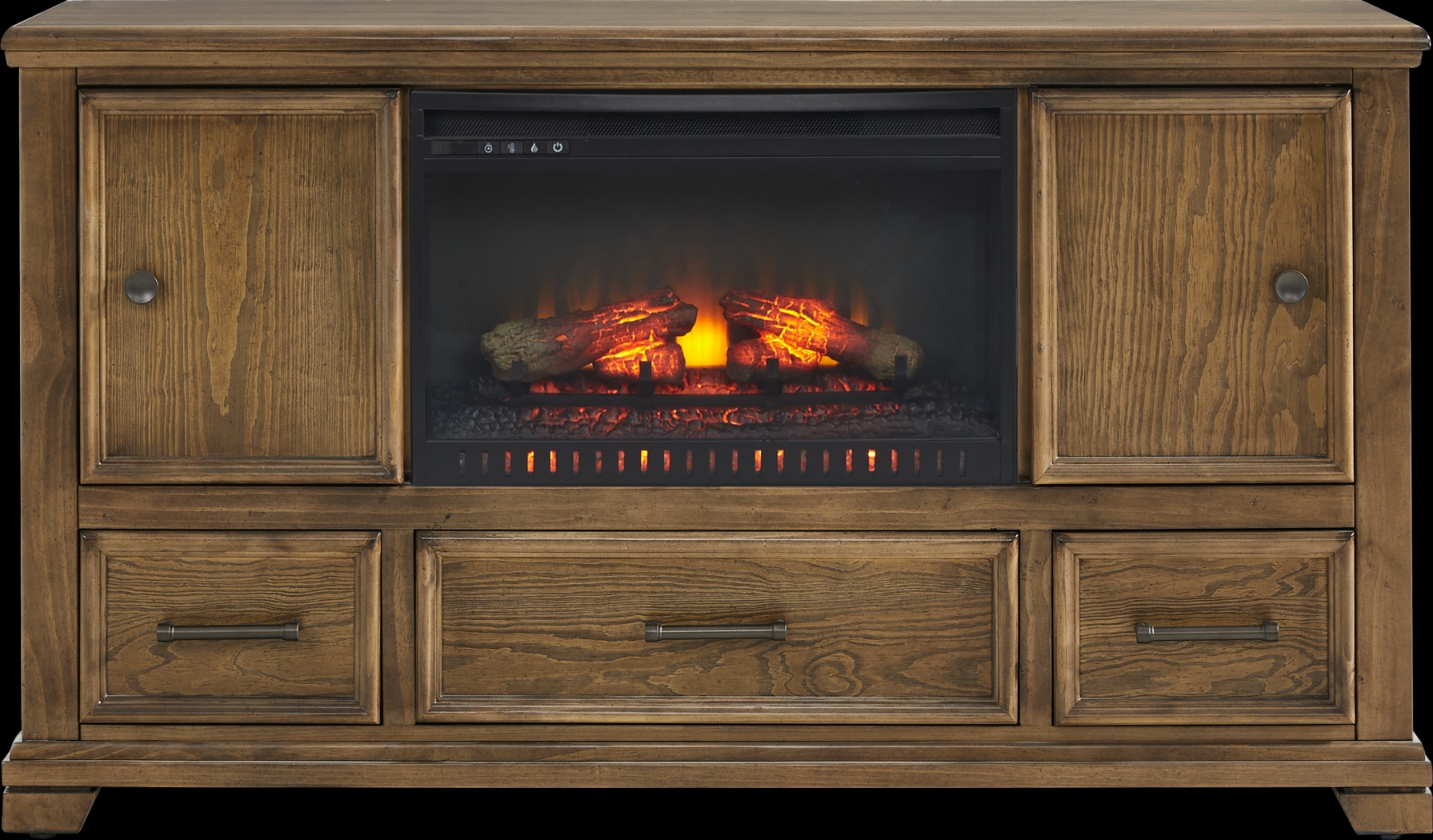 Canyon River Saddle 61 in. Console with Electric Log Fireplace - Thumbnail - Image 1