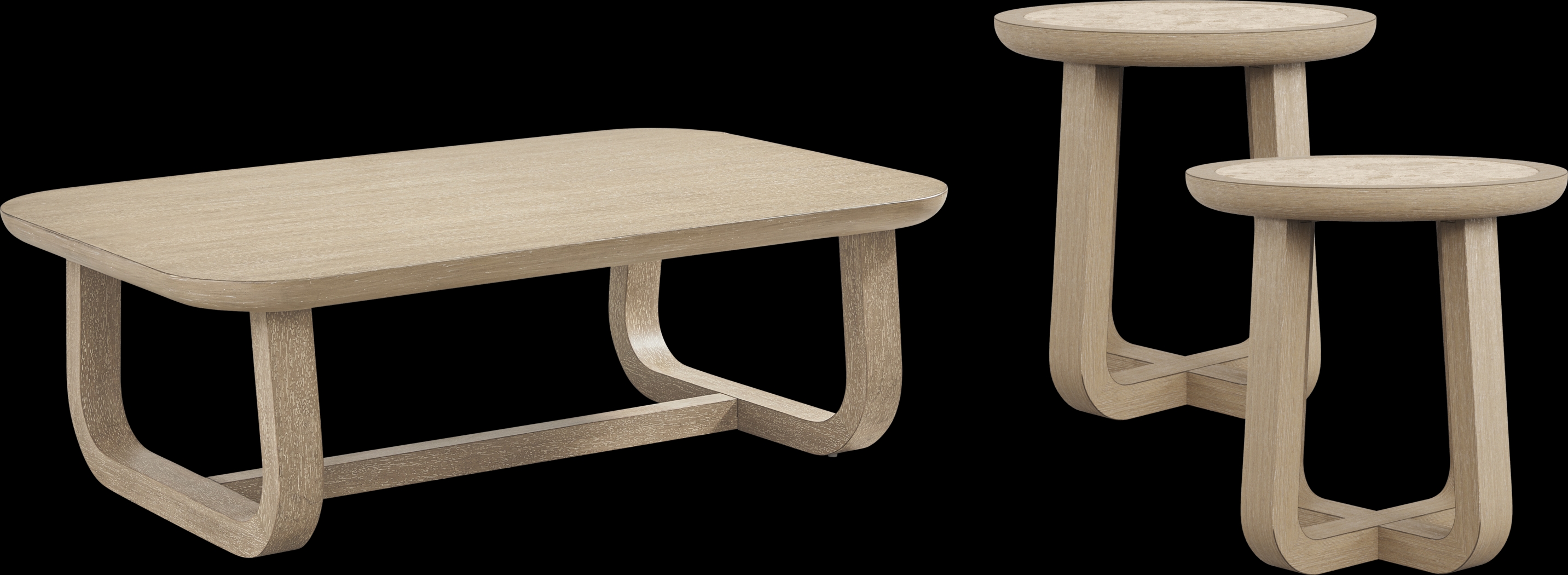 Canyon Sandstone 3 Pc Table Set with Stone Top End Tables - Thumbnail - Image 1