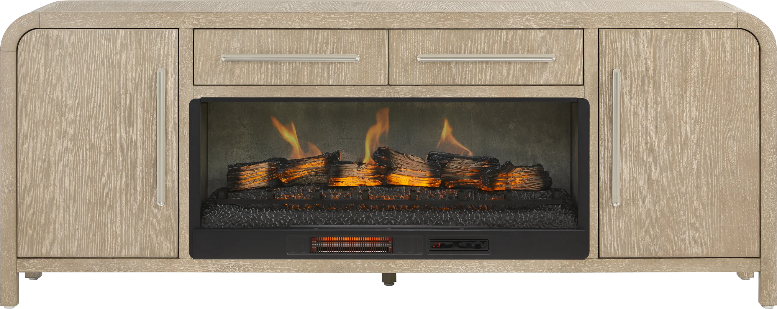 Canyon Sandstone 84 in. Console with Electric Log Fireplace - Thumbnail - Image 1