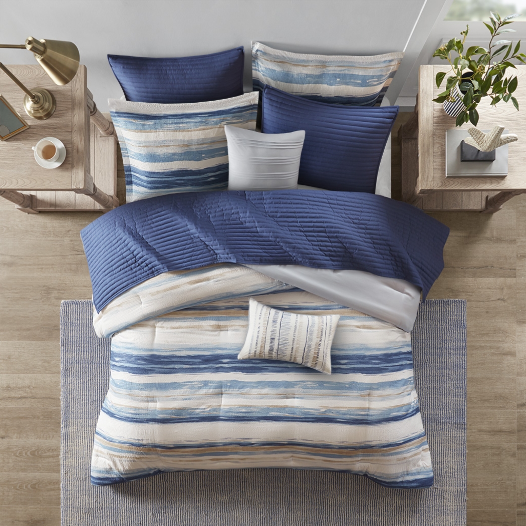 Capedeville Blue 8 Pc Full/Queen Comforter Set - Thumbnail - Image 3