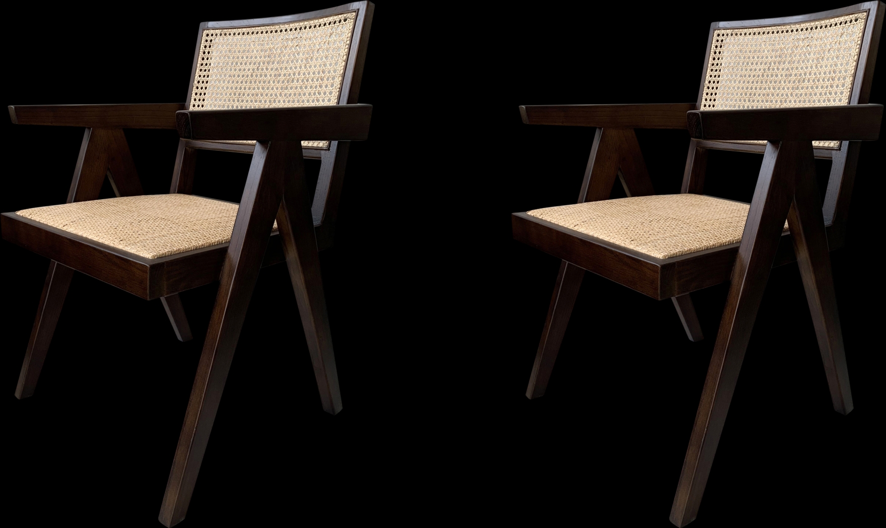 Caplon Black Arm Chair, Set of 2 - Thumbnail - Image 1