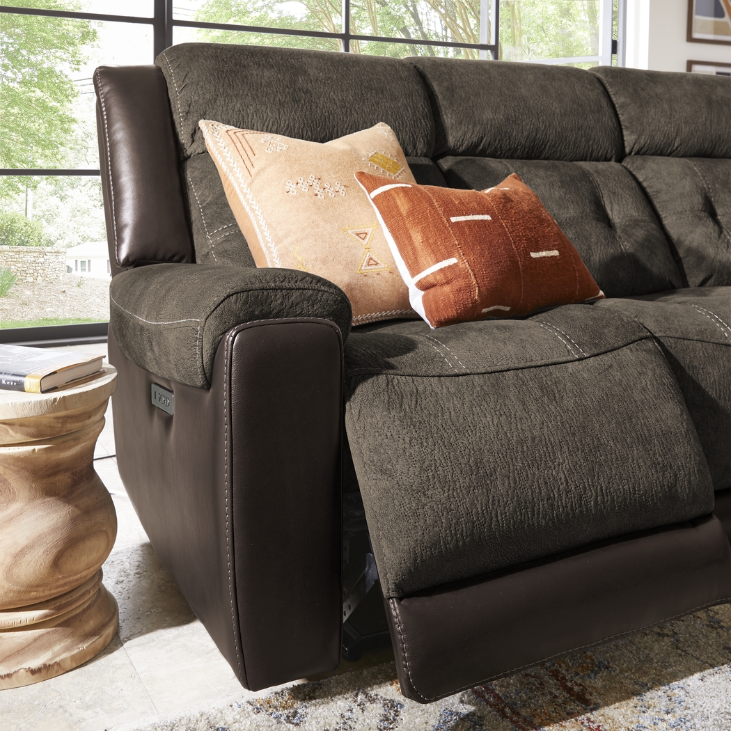 Capwood Brown Dual Power Reclining Sofa - Thumbnail - Image 3