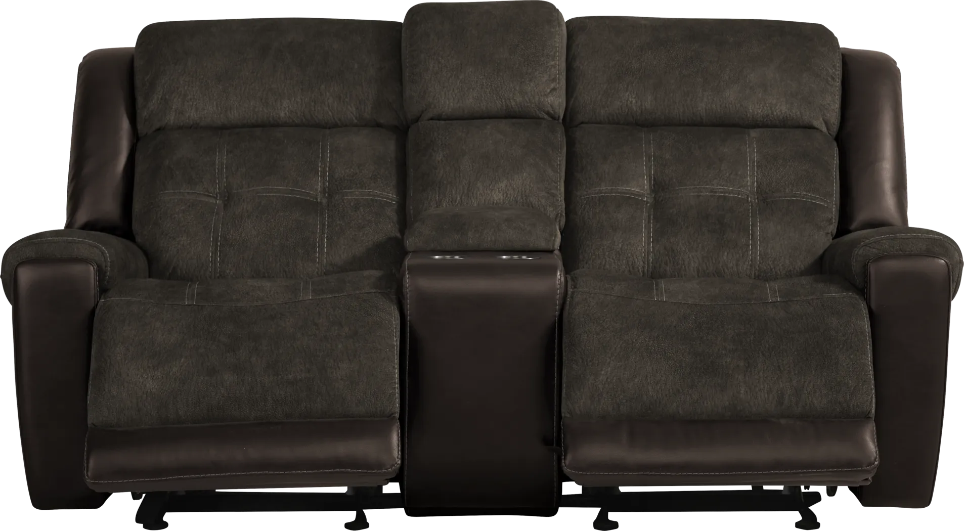 Capwood Brown Glider Reclining Console Loveseat - Thumbnail - Image 1