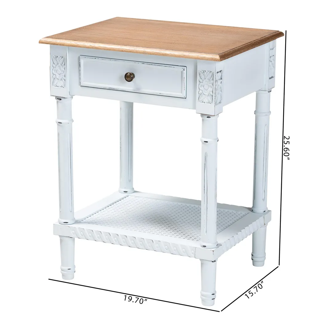 Caracaly White End Table - Thumbnail - Image 3