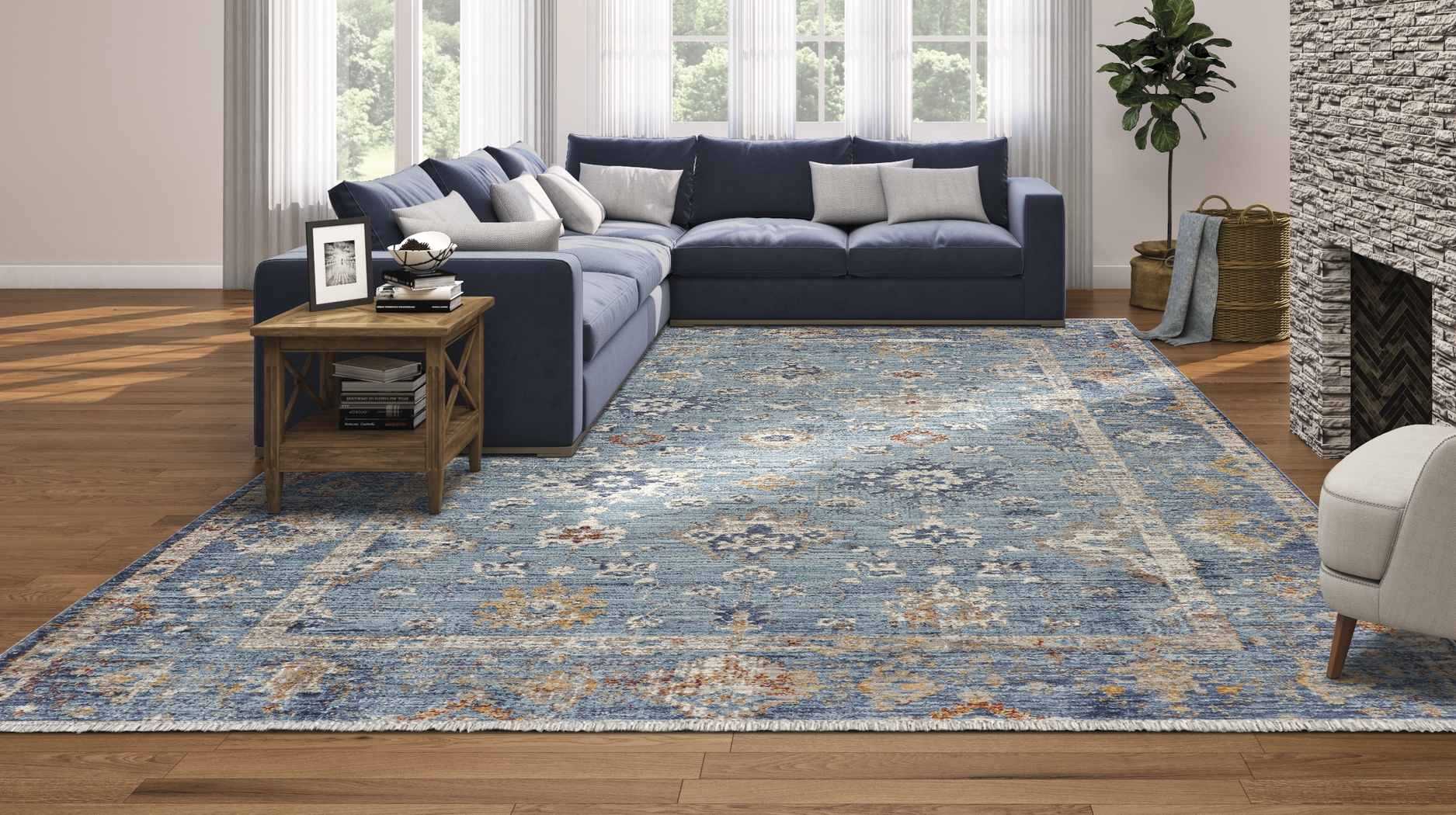 Carameny Denim 7'10 x 10'9 Rug - Thumbnail - Image 2