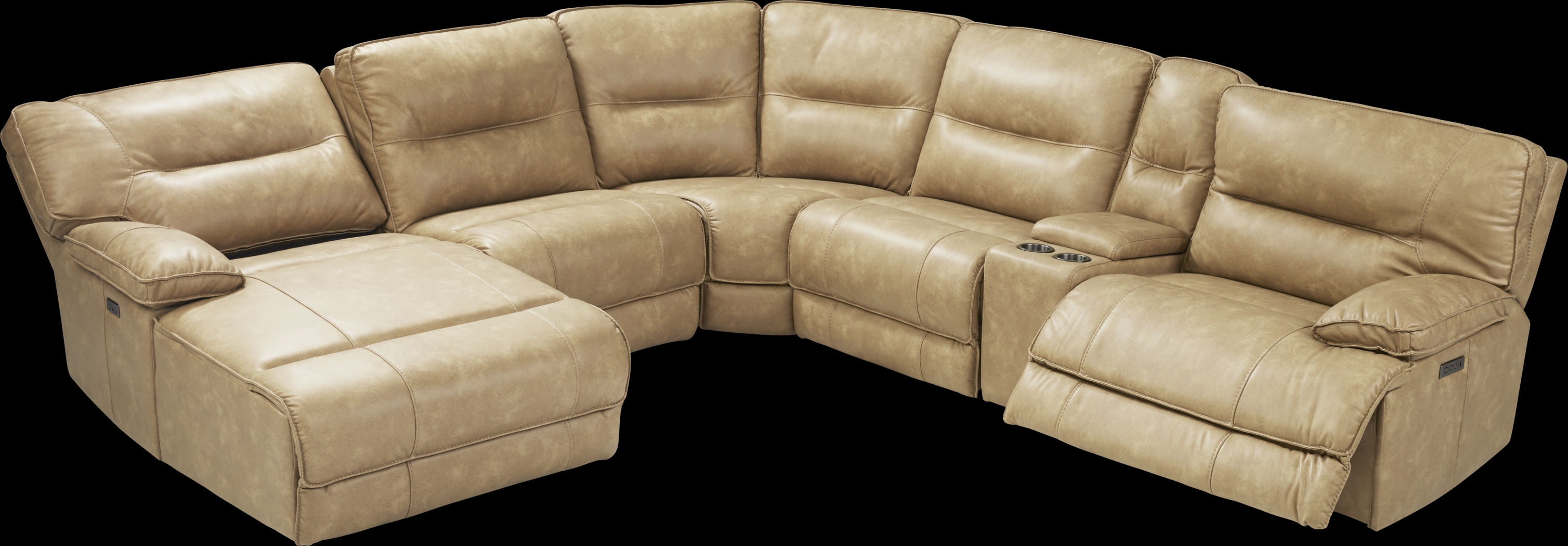 Caranova Camel 9 Pc Dual Power Sectional Living Room - Thumbnail - Image 3