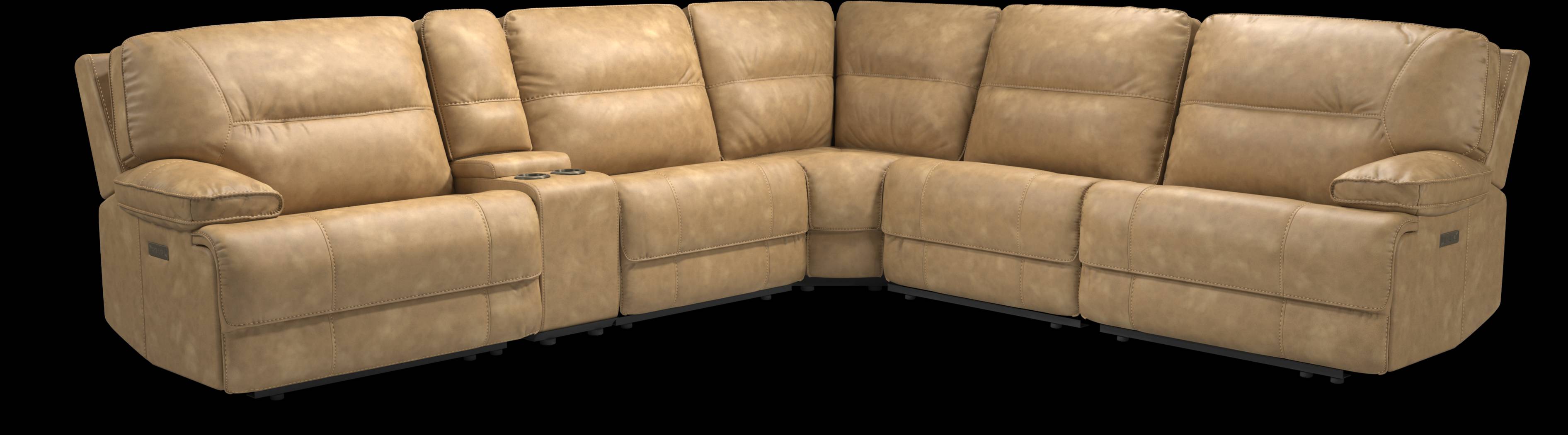 Caranova Camel 6 Pc Dual Power Reclining Sectional - Thumbnail - Image 1