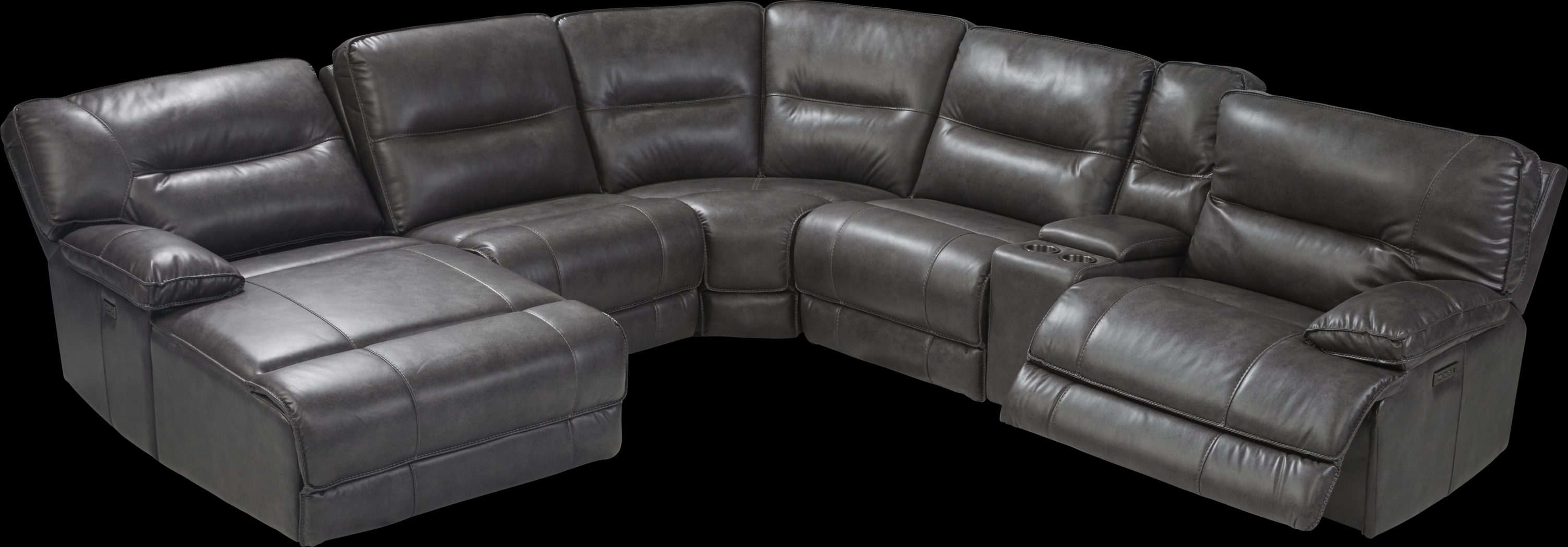 Caranova Dark Gray 9 Pc Dual Power Sectional Living Room - Thumbnail - Image 3