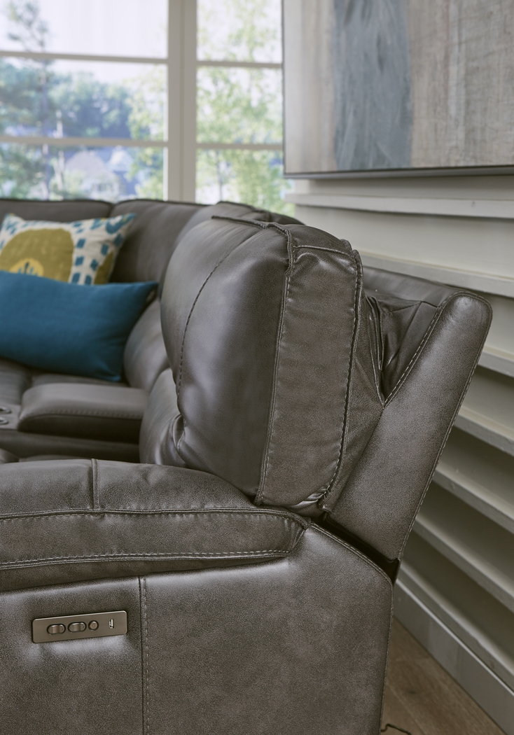 Caranova Dark Gray 9 Pc Dual Power Sectional Living Room - Thumbnail - Image 5