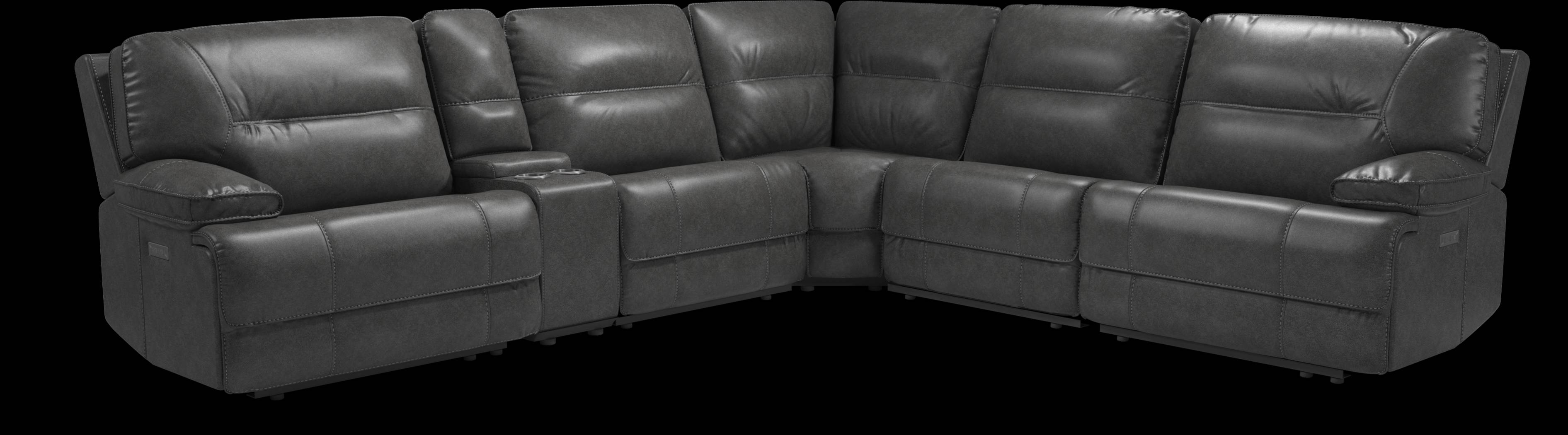 Caranova Dark Gray 9 Pc Dual Power Sectional Living Room - Thumbnail - Image 2