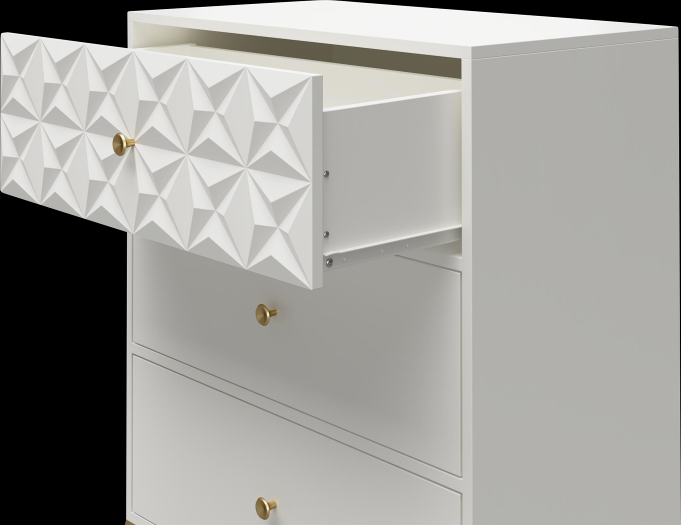 Carbore White 3 Drawer Dresser - Thumbnail - Image 4