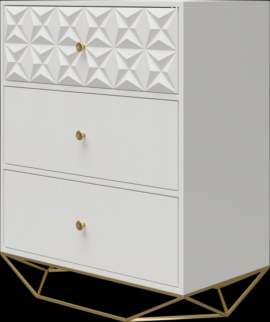 Carbore White 3 Drawer Dresser - Thumbnail - Image 6
