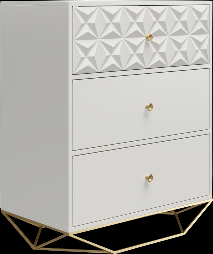 Carbore White 3 Drawer Dresser - Thumbnail - Image 7