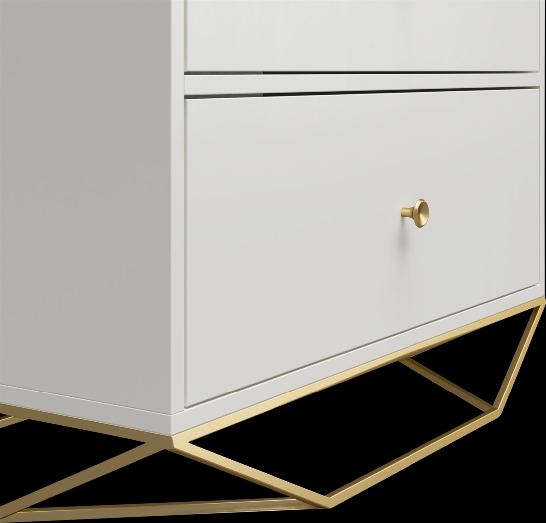Carbore White 5 Drawer Dresser - Thumbnail - Image 3