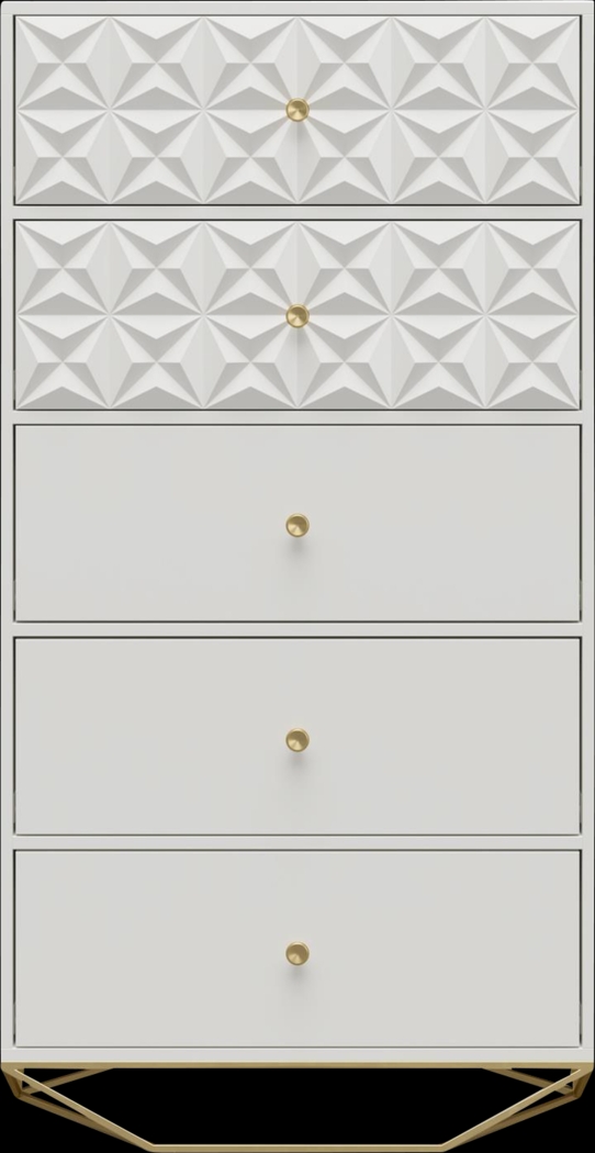 Carbore White 5 Drawer Dresser - Thumbnail - Image 1