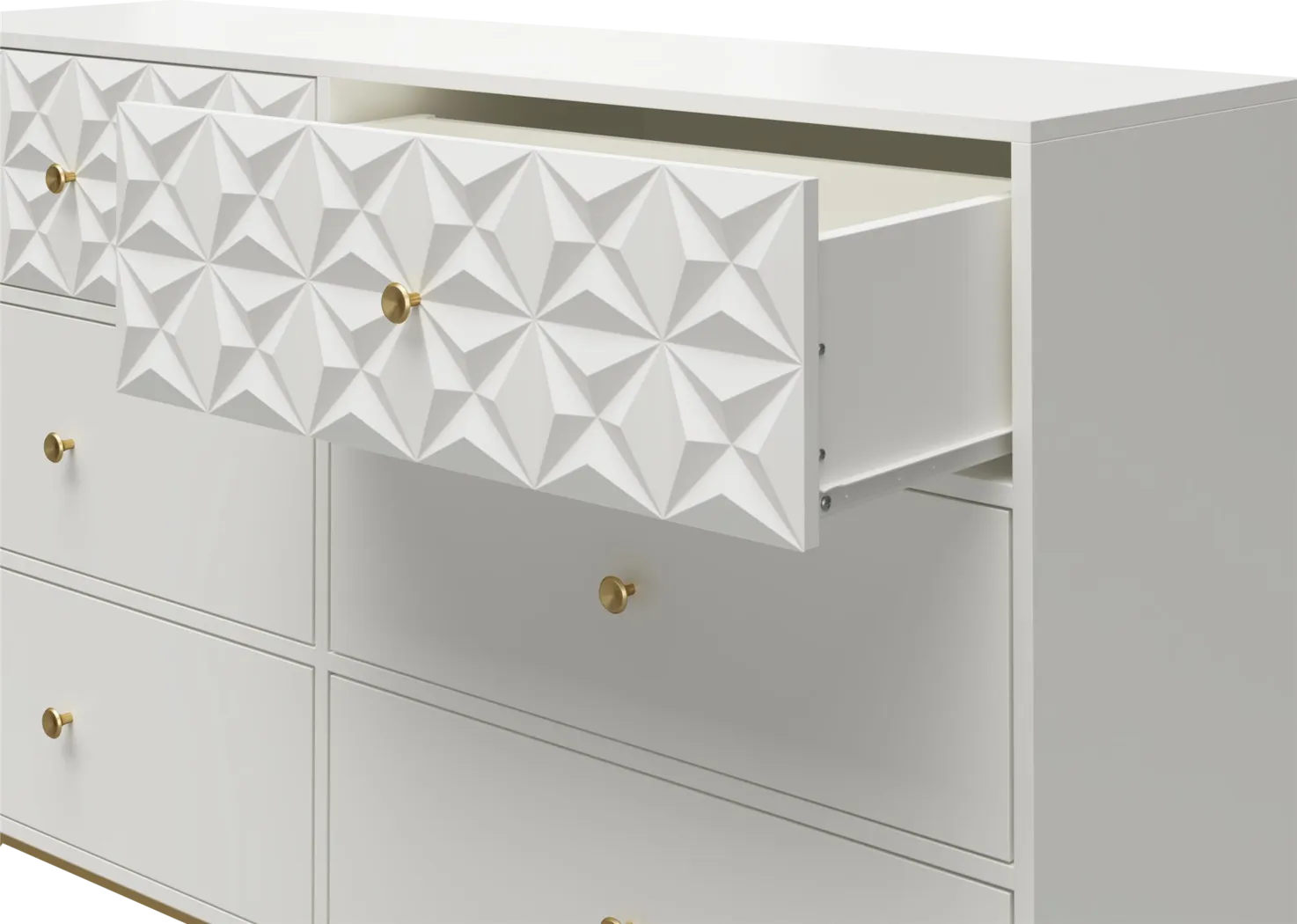 Carbore White 6 Drawer Dresser - Thumbnail - Image 3