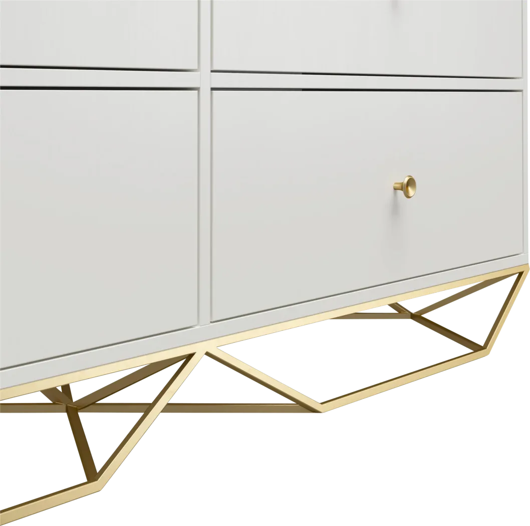 Carbore White 6 Drawer Dresser - Thumbnail - Image 4