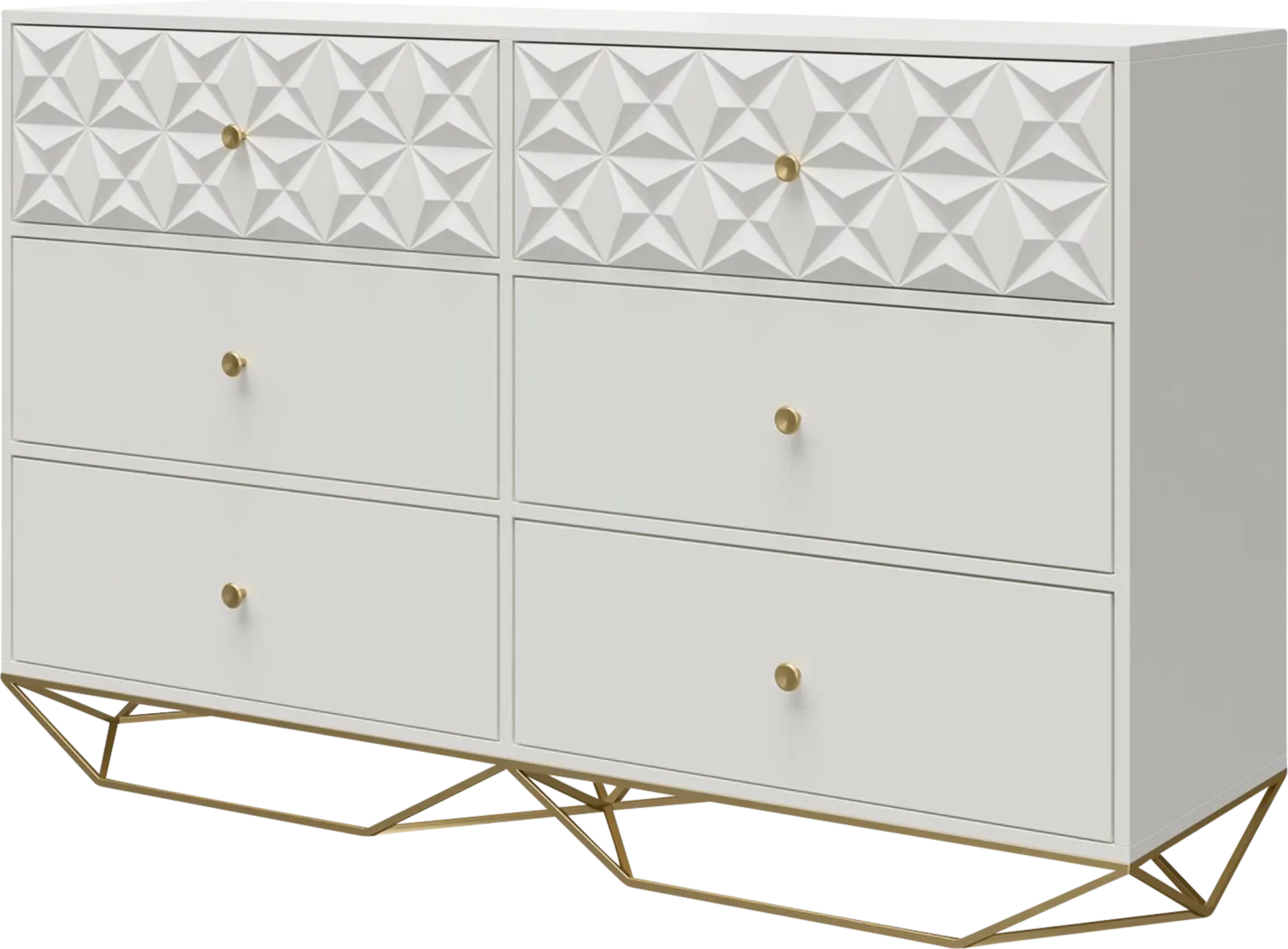 Carbore White 6 Drawer Dresser - Thumbnail - Image 6
