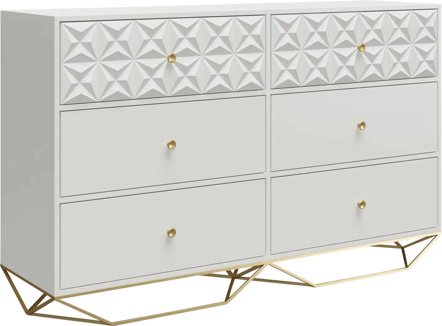 Carbore White 6 Drawer Dresser - Thumbnail - Image 7