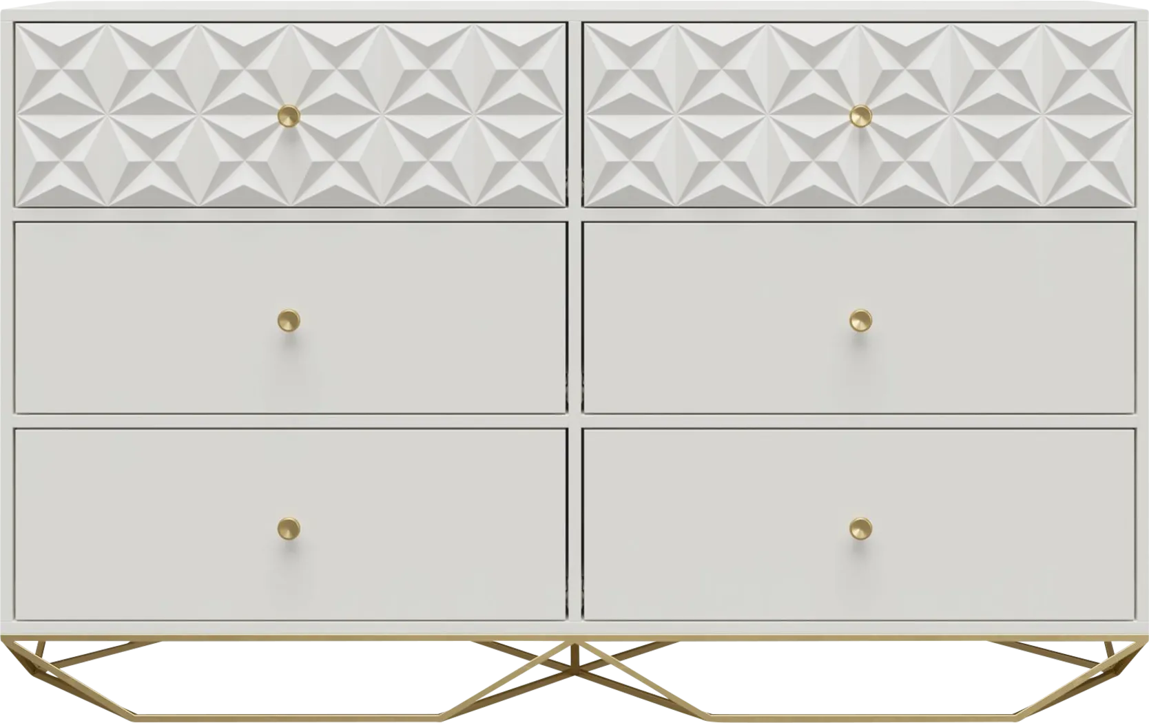 Carbore White 6 Drawer Dresser - Thumbnail - Image 1