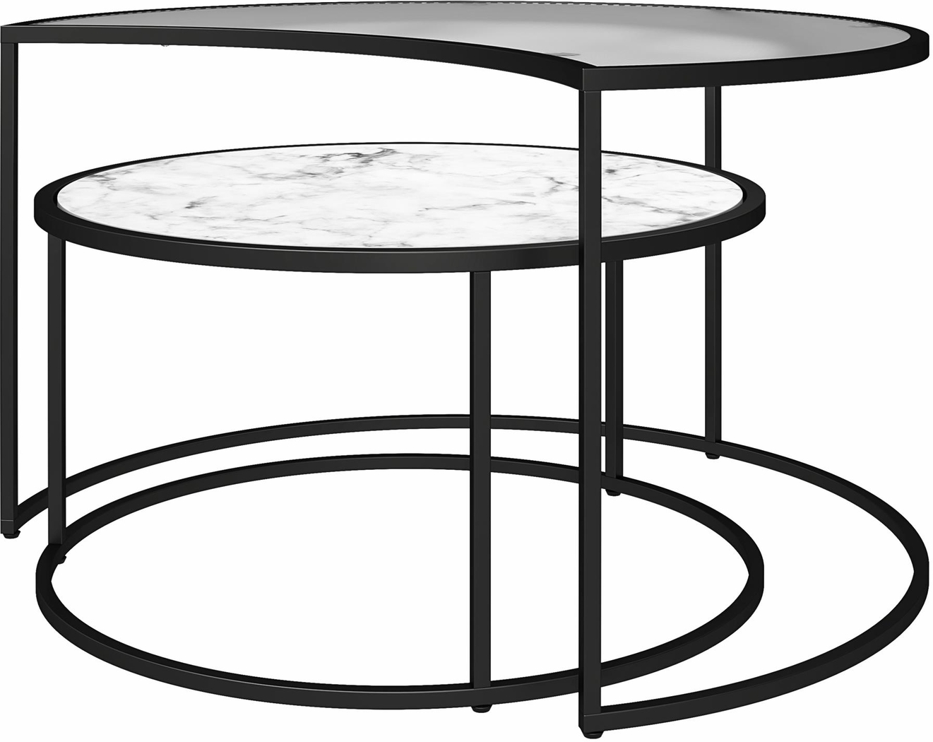 Cardella White Nesting Cocktail Tables, Set of 2 - Thumbnail - Image 2