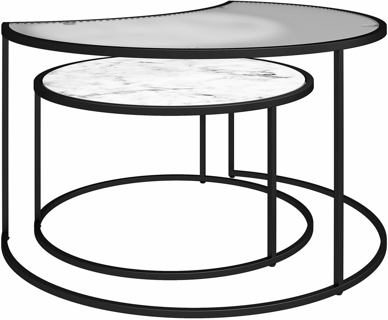 Cardella White Nesting Cocktail Tables, Set of 2 - Thumbnail - Image 3