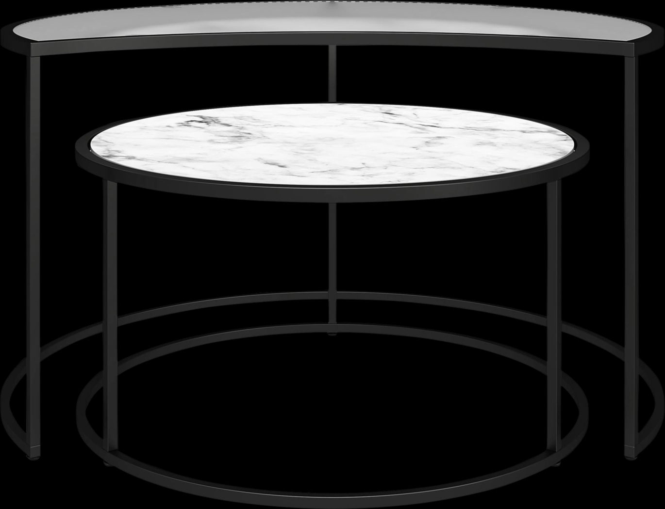 Cardella White Nesting Cocktail Tables, Set of 2 - Thumbnail - Image 1