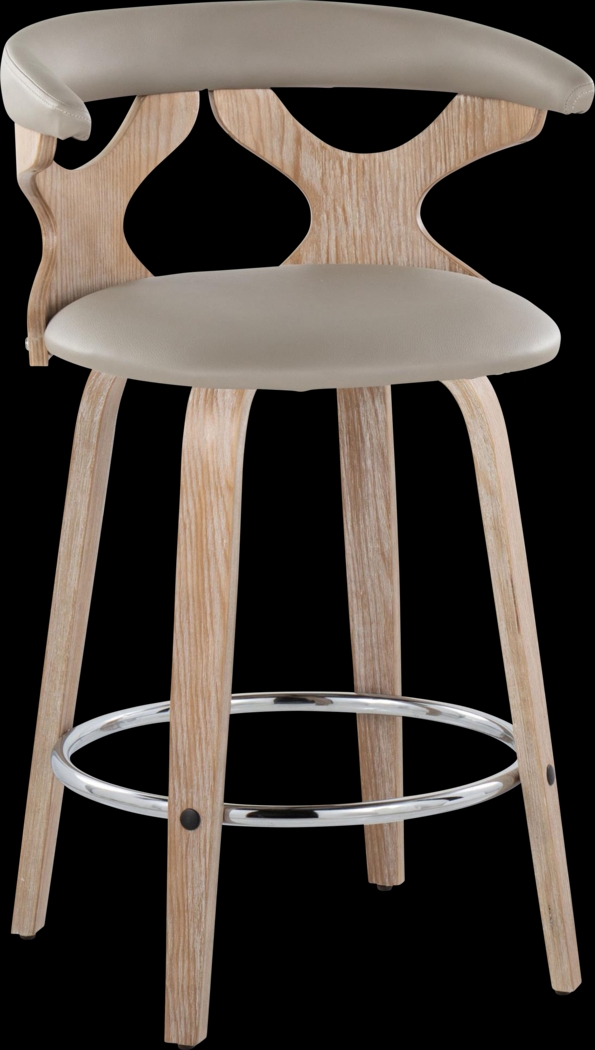 Cardeza II Light Gray Counter Height Stool, Set of 2 - Thumbnail - Image 3