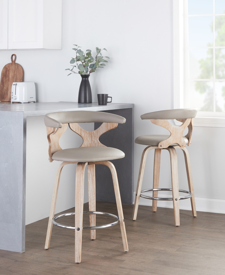 Cardeza II Light Gray Counter Height Stool, Set of 2 - Thumbnail - Image 9