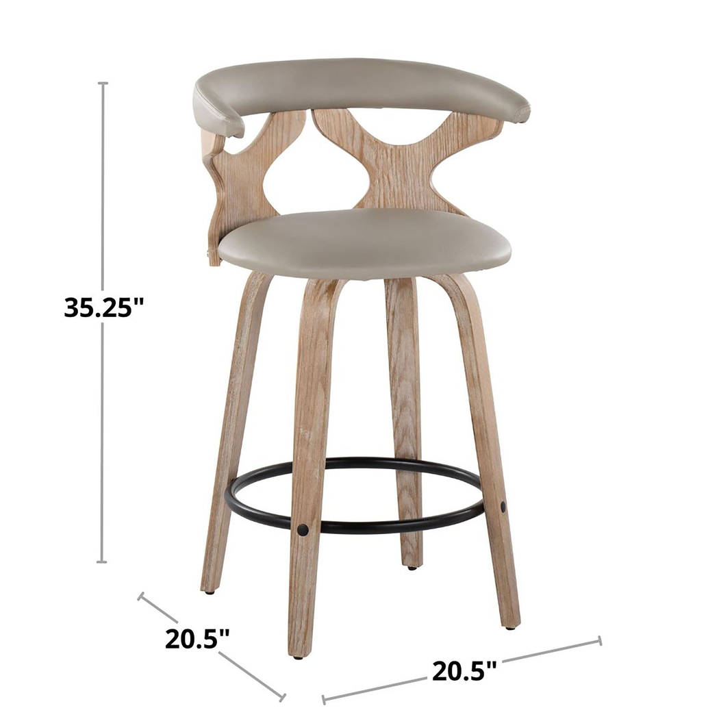 Cardeza II Light Gray Counter Height Stool, Set of 2 - Thumbnail - Image 10