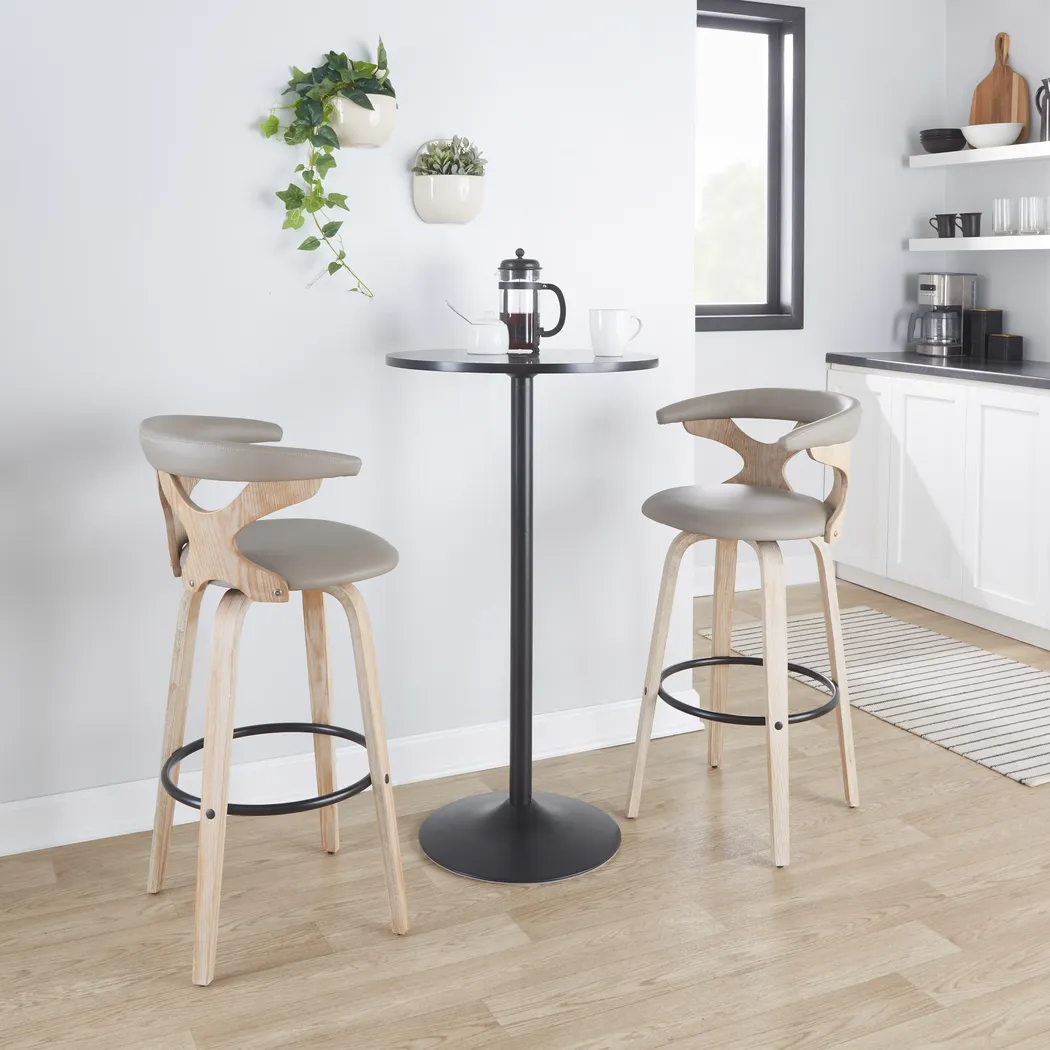 Cardeza III Light Gray Barstool, Set of 2 - Thumbnail - Image 11