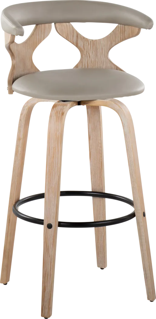 Cardeza III Light Gray Barstool, Set of 2 - Thumbnail - Image 3