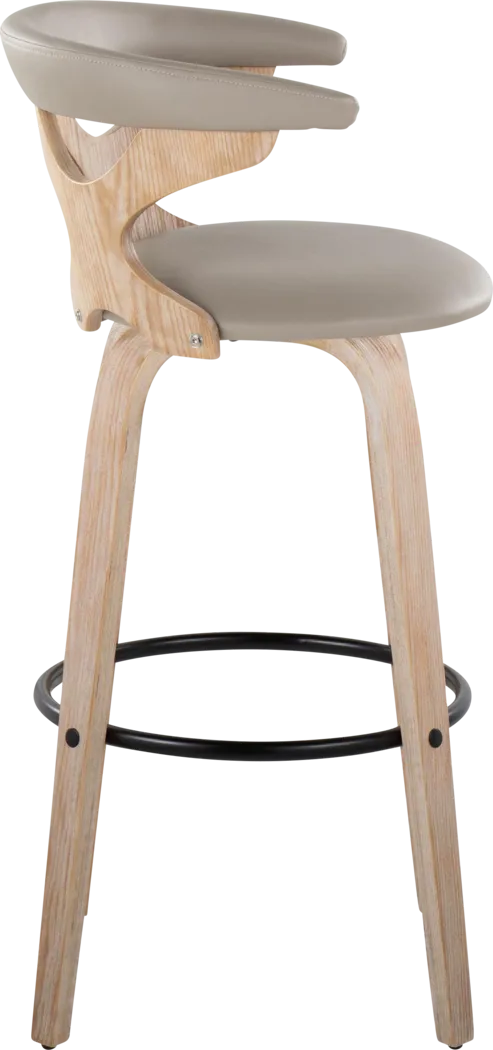 Cardeza III Light Gray Barstool, Set of 2 - Thumbnail - Image 4