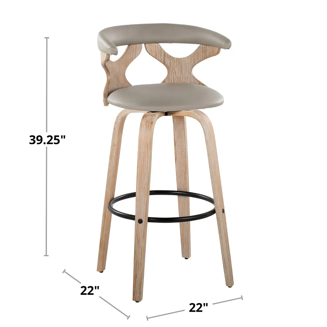 Cardeza III Light Gray Barstool, Set of 2 - Thumbnail - Image 10