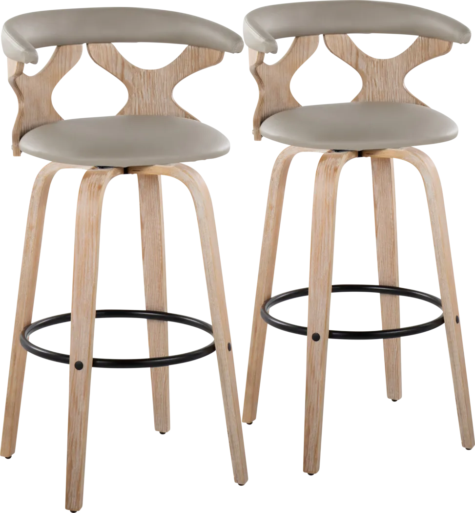 Cardeza III Light Gray Barstool, Set of 2 - Thumbnail - Image 1