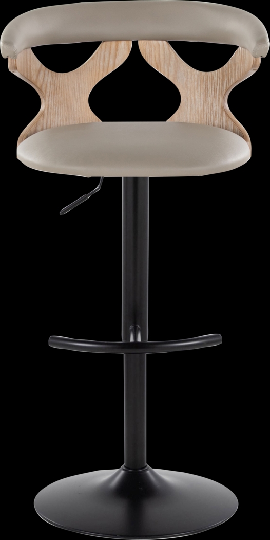 Cardeza IV Gray Adjustable Swivel Barstool, Set of 2 - Thumbnail - Image 6